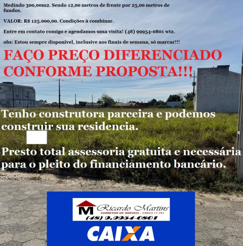 Terreno a venda em Ararangua Parque Universitário Lagoão